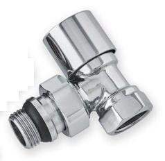 Хромированный угловой радиаторный кран 1/2 "